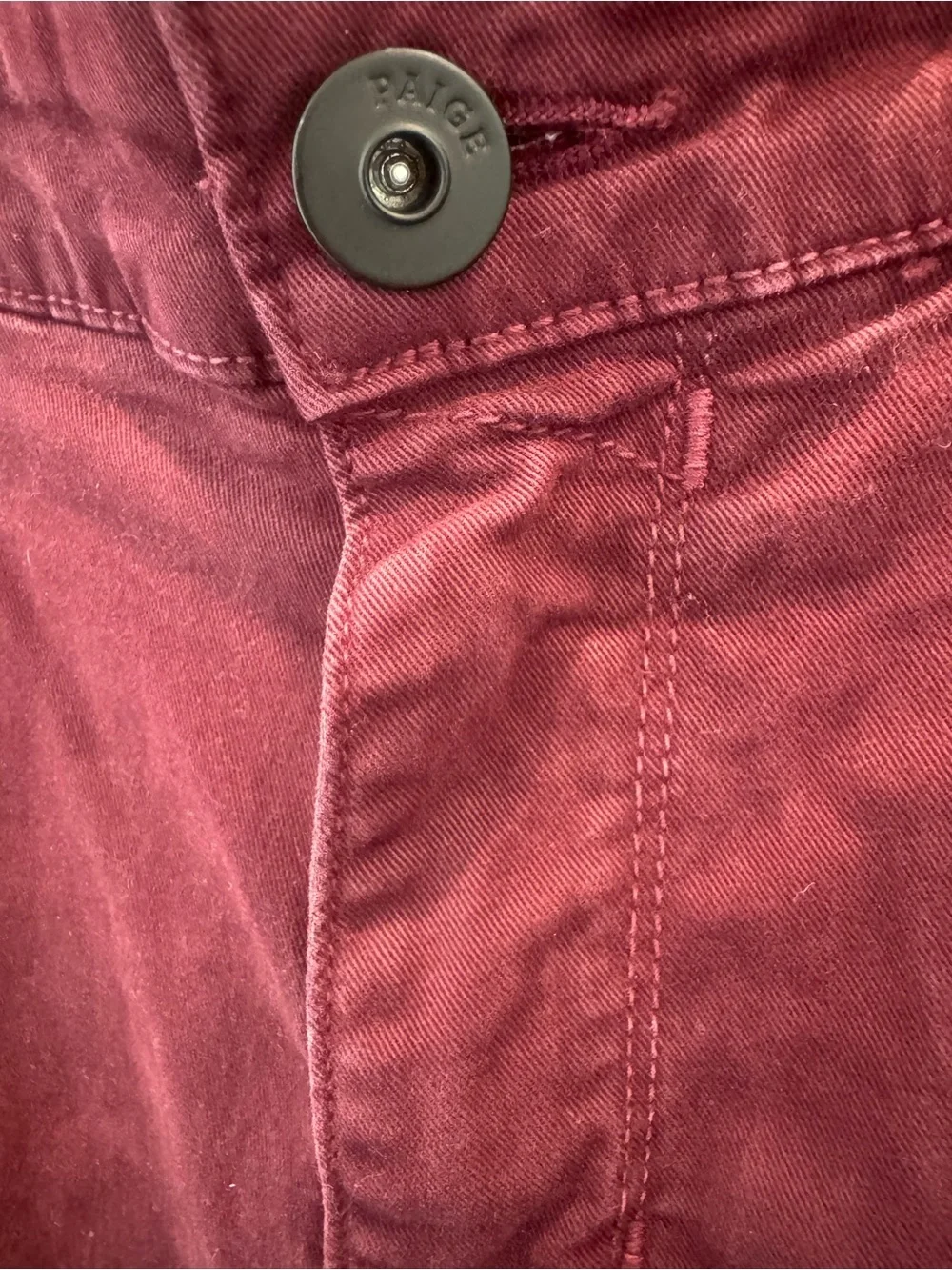 PAIGE Normandie Straight Leg Jean Burgundy/Wine Men's 30 USA
